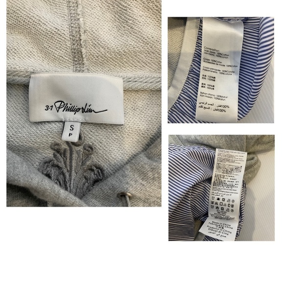 3.1 Phillip Lim French Terry Combo Hoodie Sweatshirt Size Small - Picture 13 of 13